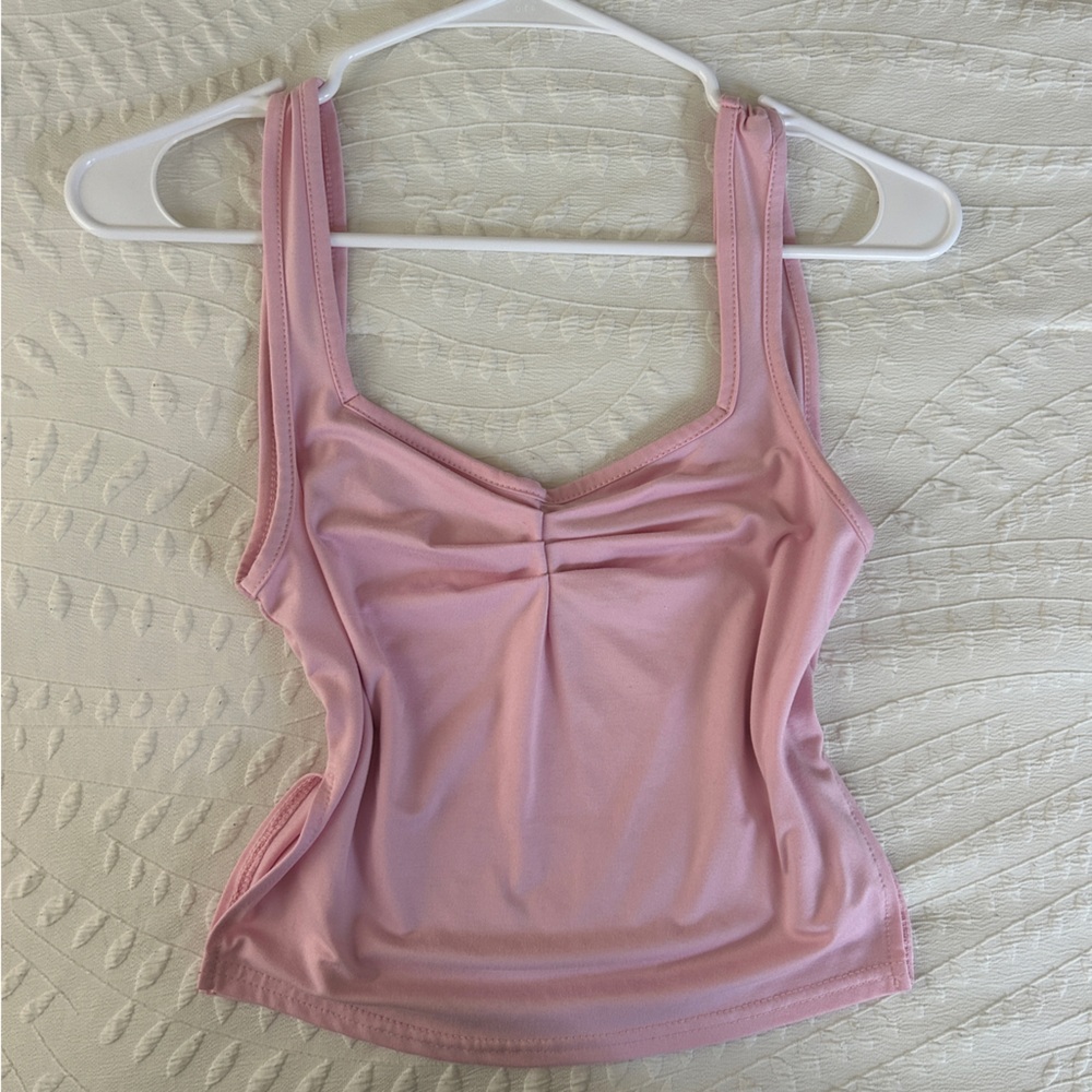 Pink Cropped Tank Top